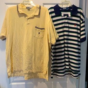 Polo Ralph Lauren Polo Shirts Mens XL Short Sleeve 100% Cotton Lot Of 2 Vintage